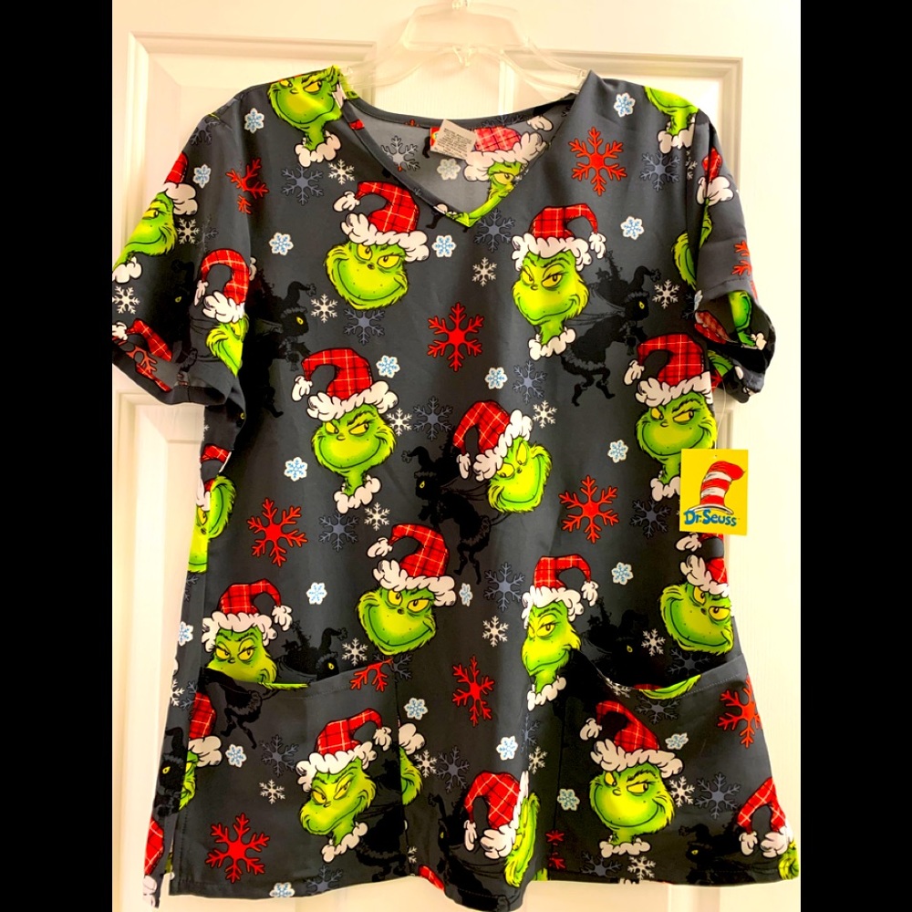 Dr Seuss Grinch Scrub top.